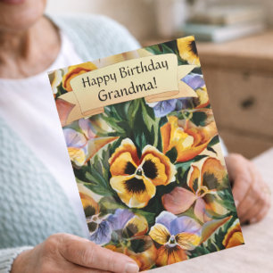 Carte Graceful Stylish Superbes Pansies Personnaliser