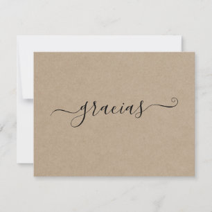 Carte Gracias Kraft minimaliste moderne