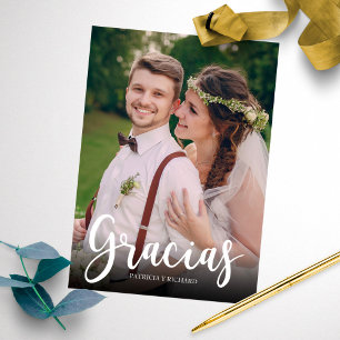 Carte Gracias Mariage élégant Merci espagnol photo