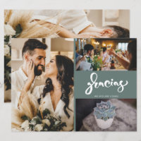 Gracias Photo Collage Merci Mariage vert