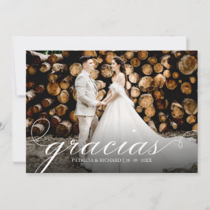 Carte Gracias Simple Merci de mariage élégant Photo