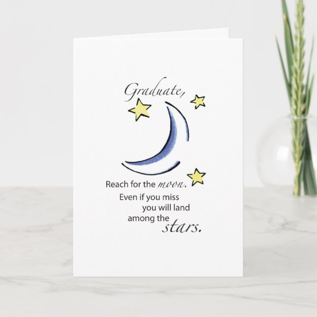 Carte Graduate Reach for Moon, Félicitations (Devant)