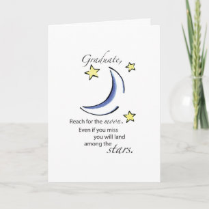 Carte Graduate Reach for Moon, Félicitations