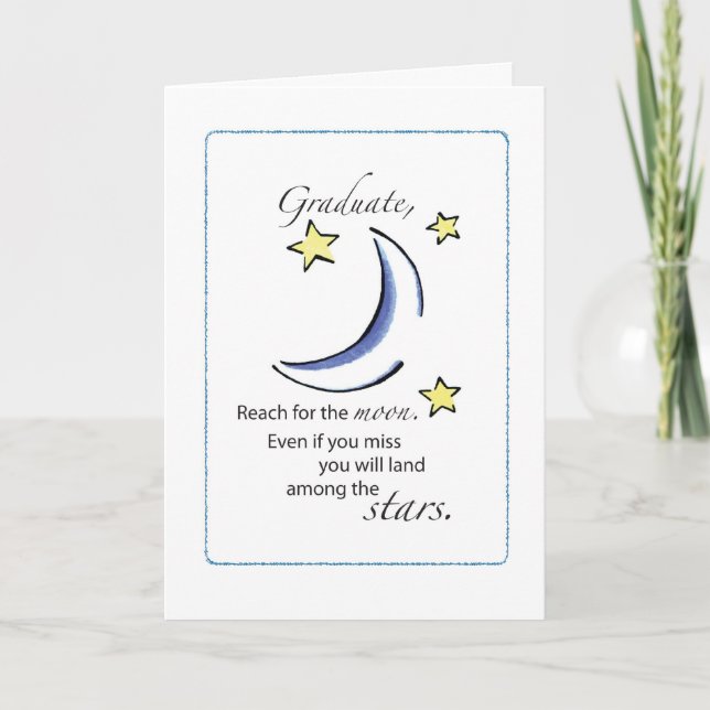 Carte Graduate Reach for Moon, Félicitations Graduate, (Devant)