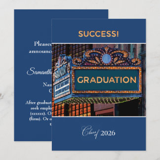 Carte Graduation Announcement College on Theater Marquee