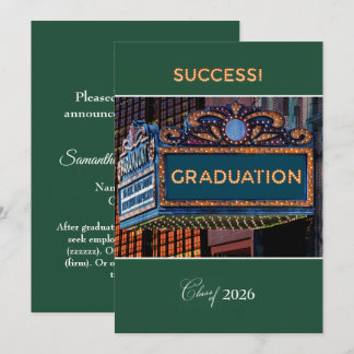 Carte Graduation Announcement College on Theater Marquee
