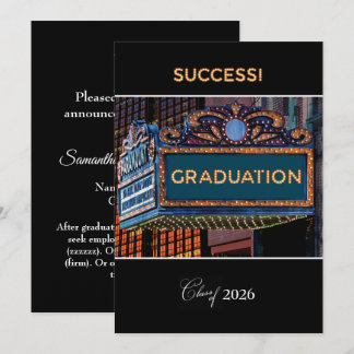 Carte Graduation Announcement College on Theater Marquee