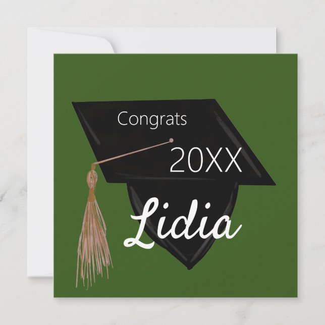 Carte Graduation College Highschool Casquette Gown Card (Devant)