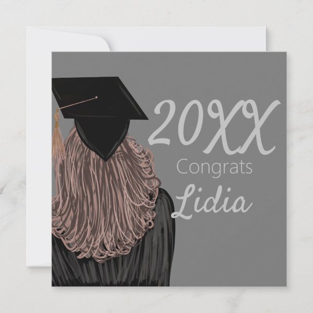 Carte Graduation College Lycée Girl Graduate (Devant)