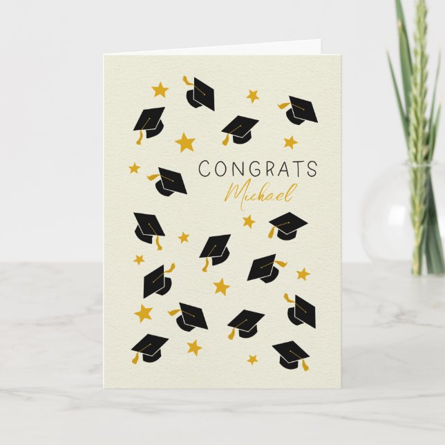 Carte Graduation Congrats manuscrits Nom personnalisé (Devant)