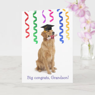 Carte Graduation de Grandson Cute Dog