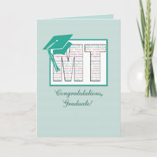 Carte Graduation de massothérapie Félicitations, MT avec