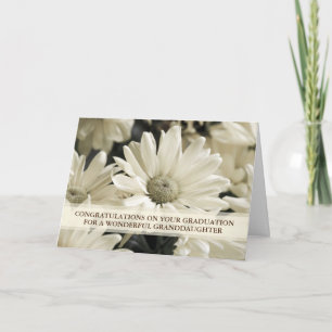 Carte Graduation Florale Blanche Petite-fille
