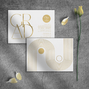 Carte Graduation géométrique officielle Gold blanc ID905