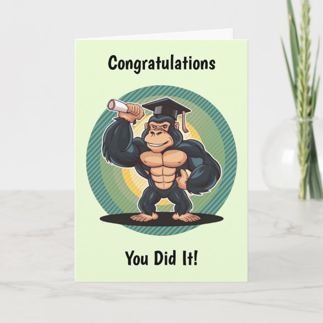 Carte Graduation Gorilla personnalisée (Devant)