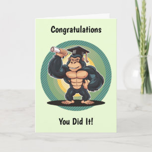Carte Graduation Gorilla personnalisée