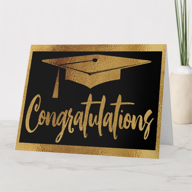 Carte Graduation Grad Félicitations Élégant Moderne (Devant)