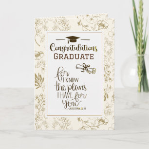 Carte Graduation Jérémie 29:11 Bible Je connais les plan