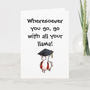 Carte Graduation Llama