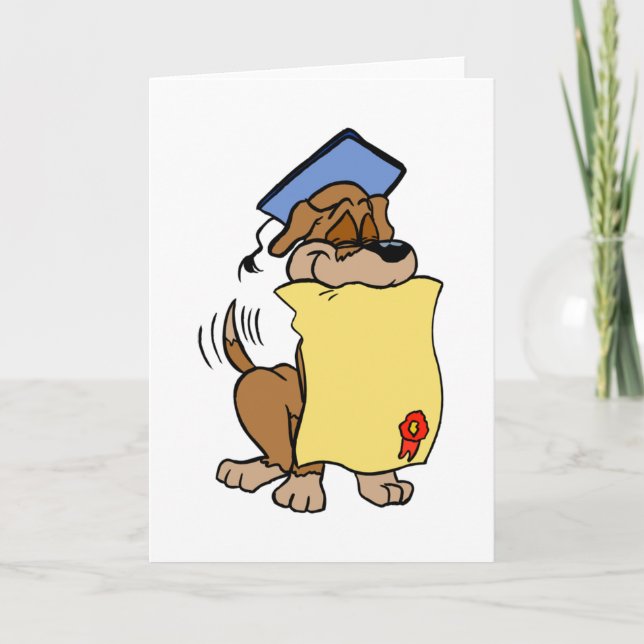 Carte Graduation mignonne Chien Chien Chien Chien Garde  (Devant)