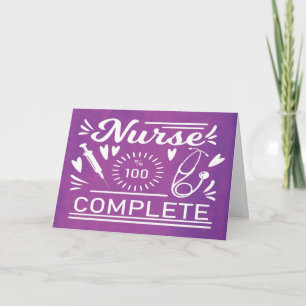 Carte Graduation Nursing School Moderne Purple Funny