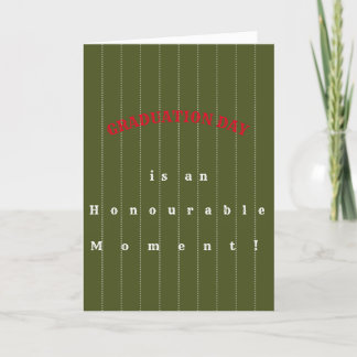 Carte Graduation Olive & Stripes Folded Greeting Card