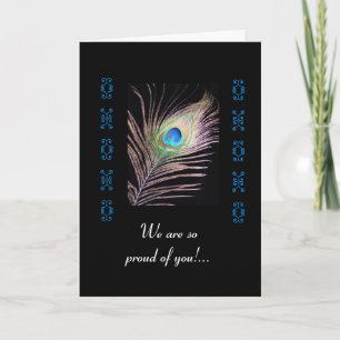 Carte Graduation - Plumes Peacock