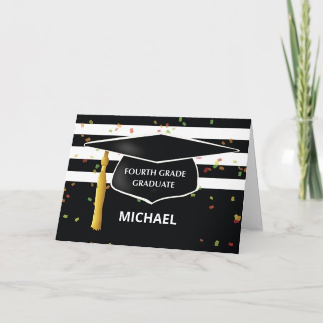 Carte Graduation Quatrième grade Personnalisé Nom Année  (Devant)