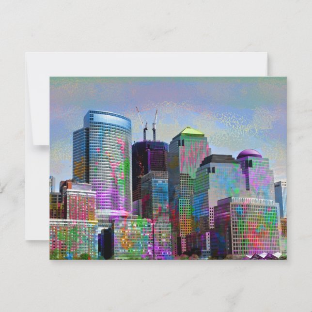Carte Graffiti cool plaques aquarelles New York (Devant)