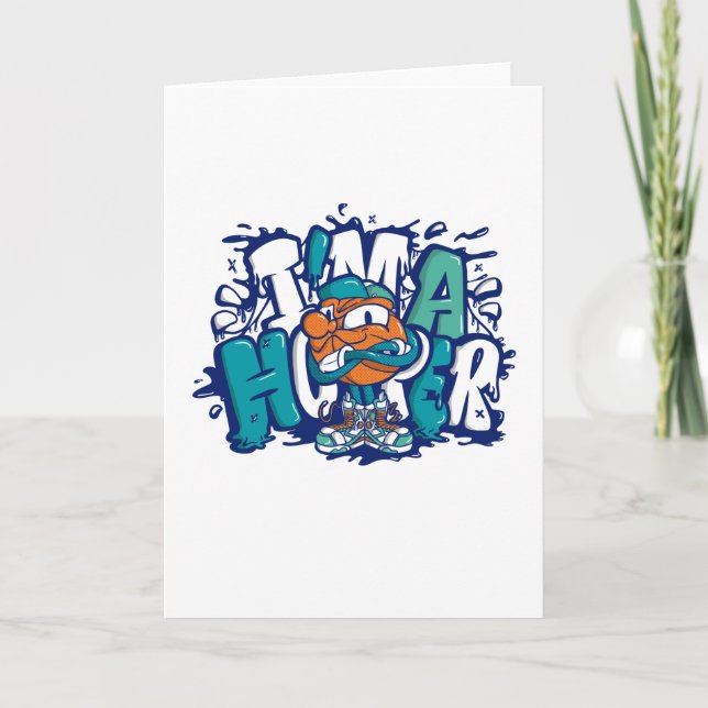 CARTE GRAFFITI DE BASKETBALL (Devant)