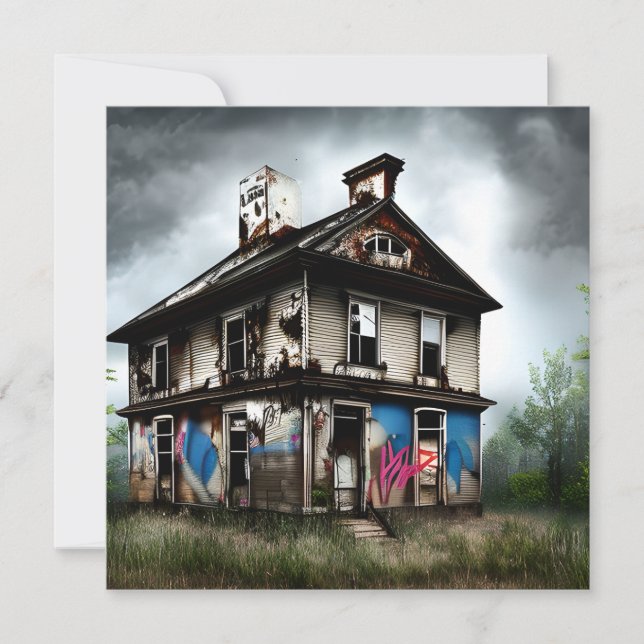 Carte Graffiti de peinture en aérosol abandonné dans la  (Devant)