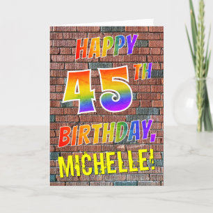 Carte Graffiti Inspiré arc-en-ciel Look HEUREUX 45E ANNI