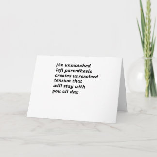 Carte Grammaire anglaise amusante - Parenthèse inégalée