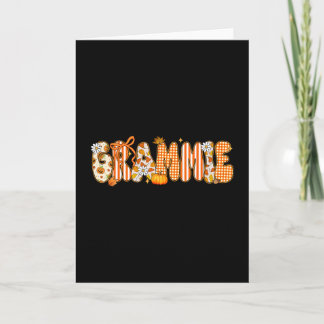 Carte Grammie Rétro Citrouille Feuilles D'automne Thanks