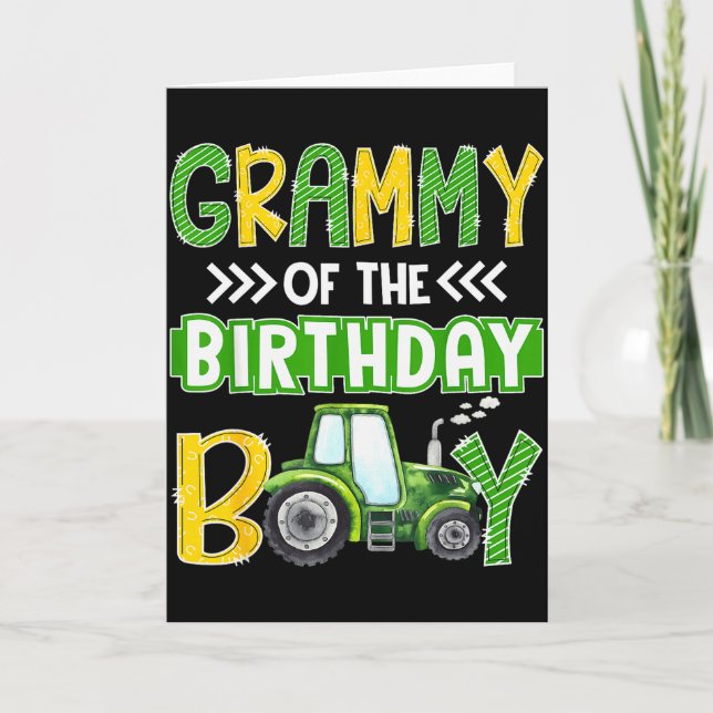 Carte Grammy Of The Birthday Boy Tractors Farm Trucks Fa (Devant)