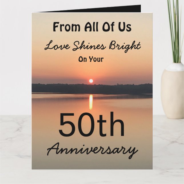 Carte GRAND 50ème anniversaire de tous l'amour brille (Devant)