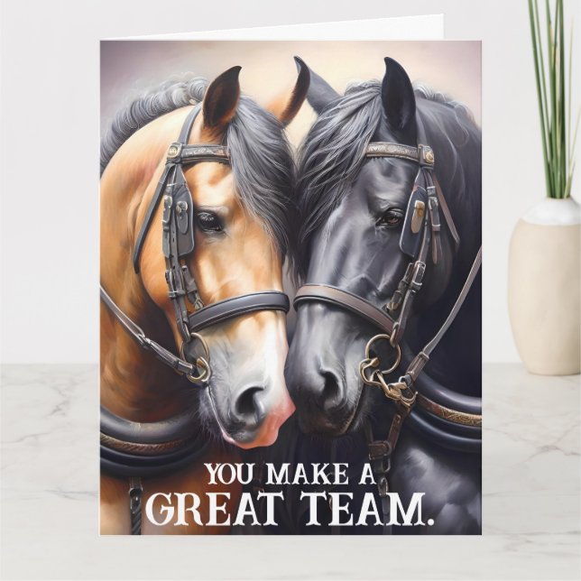 Carte Grand Anniversaire des chevaux d'équipe (Devant)