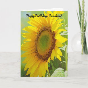 Carte Grand Beau Tournesol Joyeux soleil d'anniversaire
