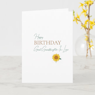 Carte Grand-Belle-Petite-Fille de tournesol d'anniversai
