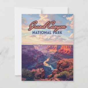 Carte Grand Canyon National Park Arizona Retro Card