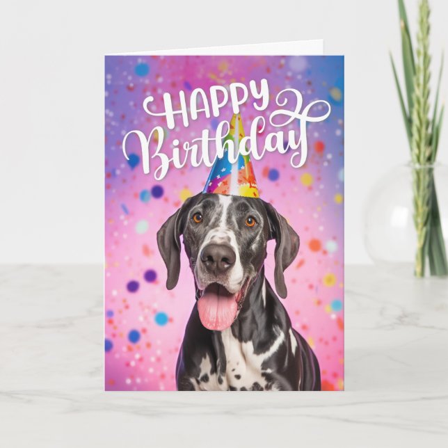 Carte Grand Chien Danois Joyeux Anniversaire (Devant)