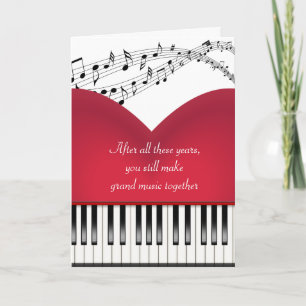 Carte Grand Coeur De Piano Musical Pour Anniversaire