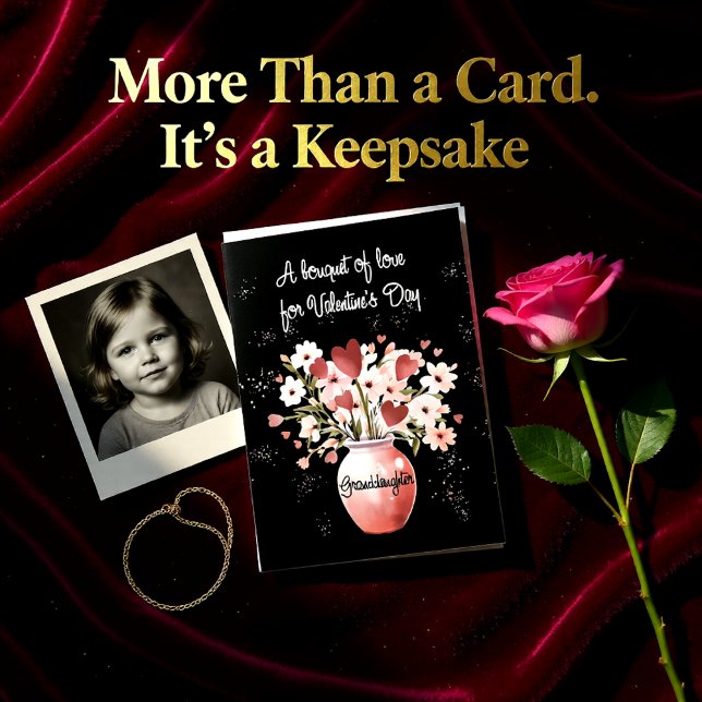 Carte Grand-fille aînée Valentines Jour Bouquet d'amour (Créateur téléchargé)