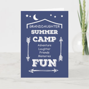 Carte Grand-fille Camp Fun Navy Bleu, Penser à vous
