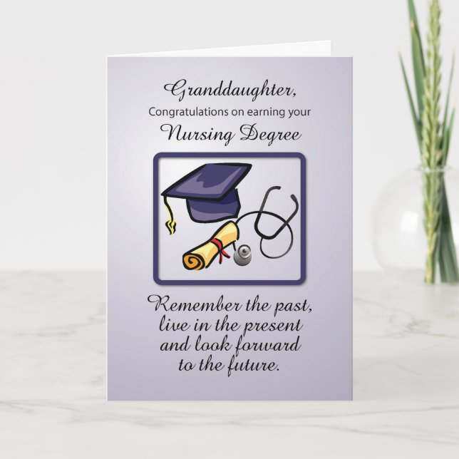 Carte Grand-fille Diplôme de soins infirmiers Graduation (Devant)