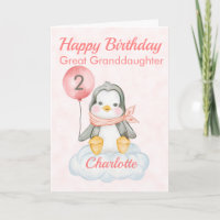 Grand-fille Penguin Joyeux 2e anniversaire