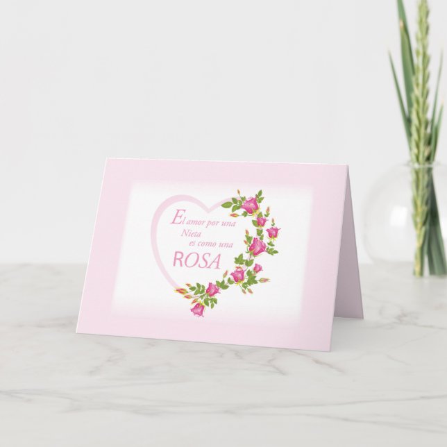 Carte Grand-fille Rose d'anniversaire (Devant)