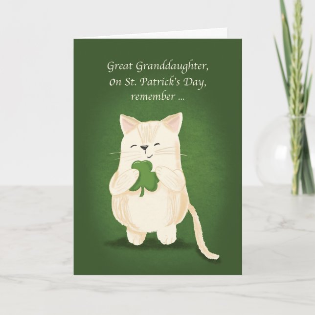 Carte Grand-fille St. Patricks Day Cute Kitten (Devant)