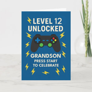 Carte Grand-fils 12e Anniversaire Game Controller Age 12