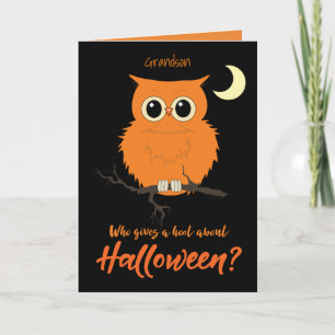 Carte Grand-fils Halloween qui donne un Humour de Chouet